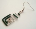 č.2021 stříbrno zelené náušnice